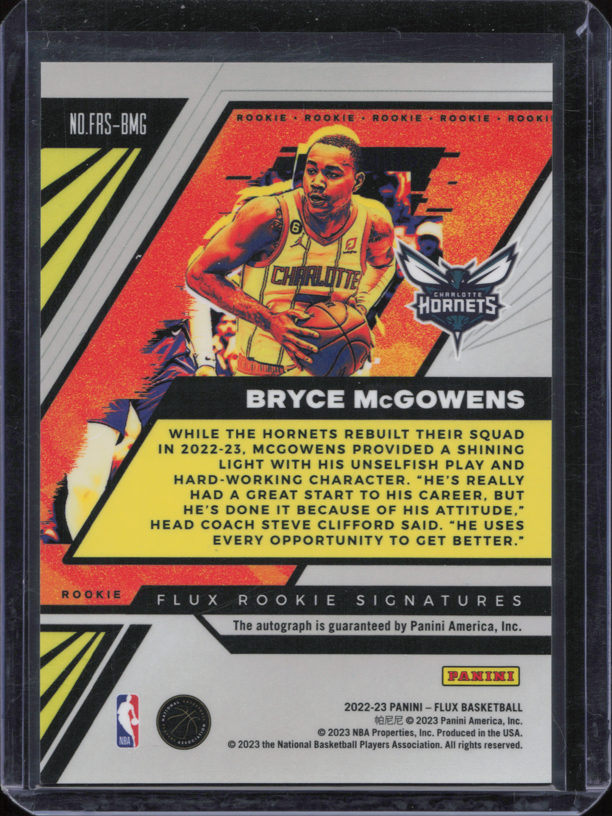 Bryce McGowens Rookie Autograph Panini Flux
