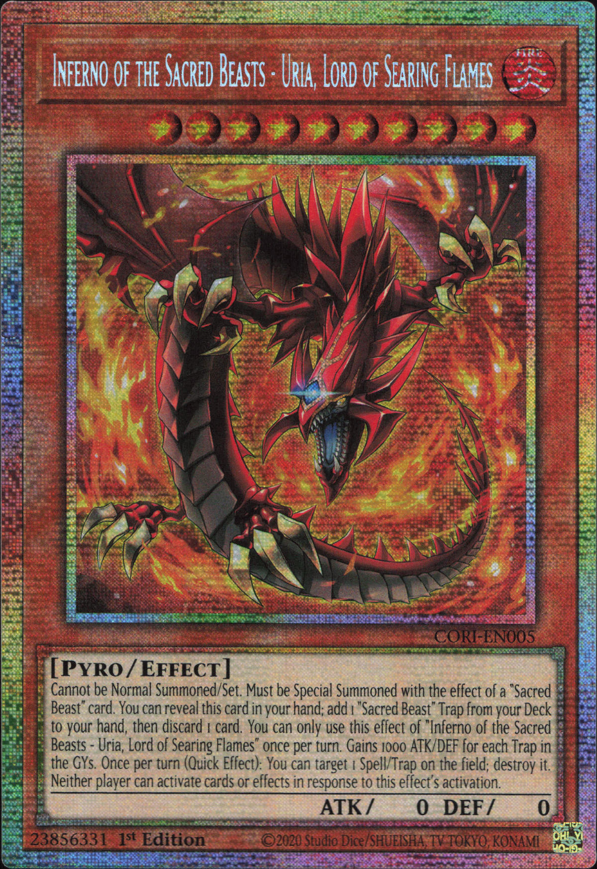 Inferno of the Sacred Beasts - Uria, Lord of Searing Flames (V.2 - Starlight Rare)