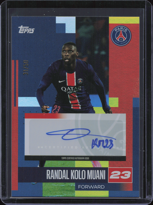 Randal Kolo Muani Autograph Numbered /50 Topps Team Set PSG