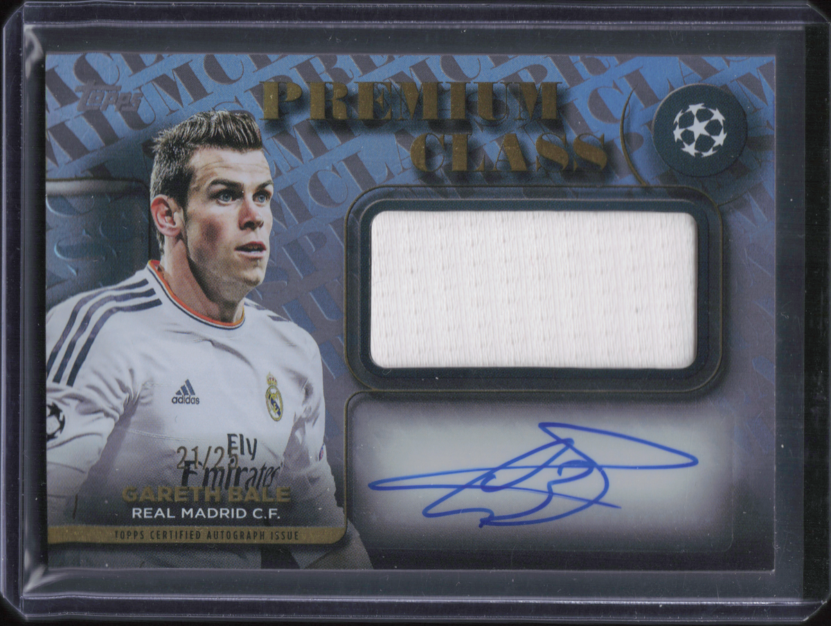 Gareth Bale Match-Worn Patch Autograph Numbered /25 Topps UCC