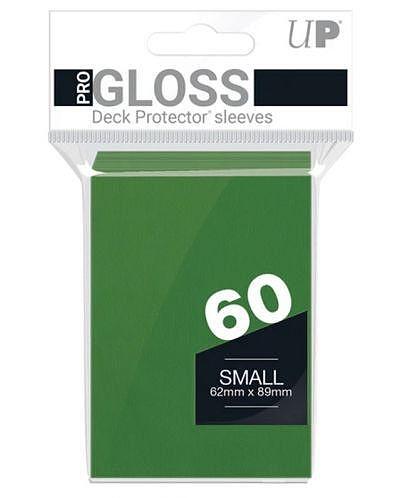 Протектори за карти Ultra Pro - PRO-Gloss Small Size, Green (60 бр.)