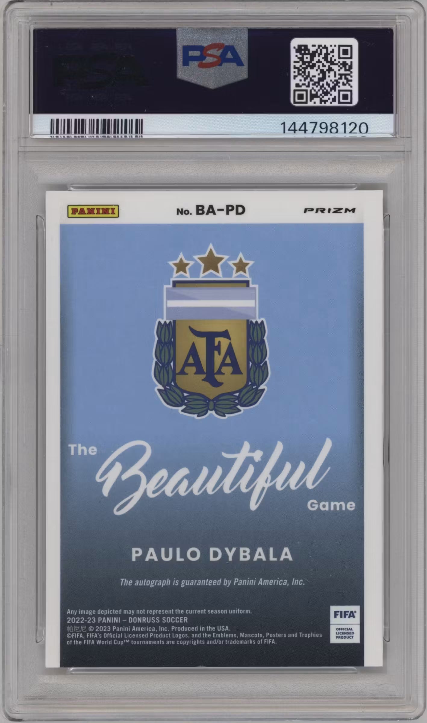 Paulo Dybala Autograph Panini Donruss FIFA 2022-23 (GRADED)(PSA)