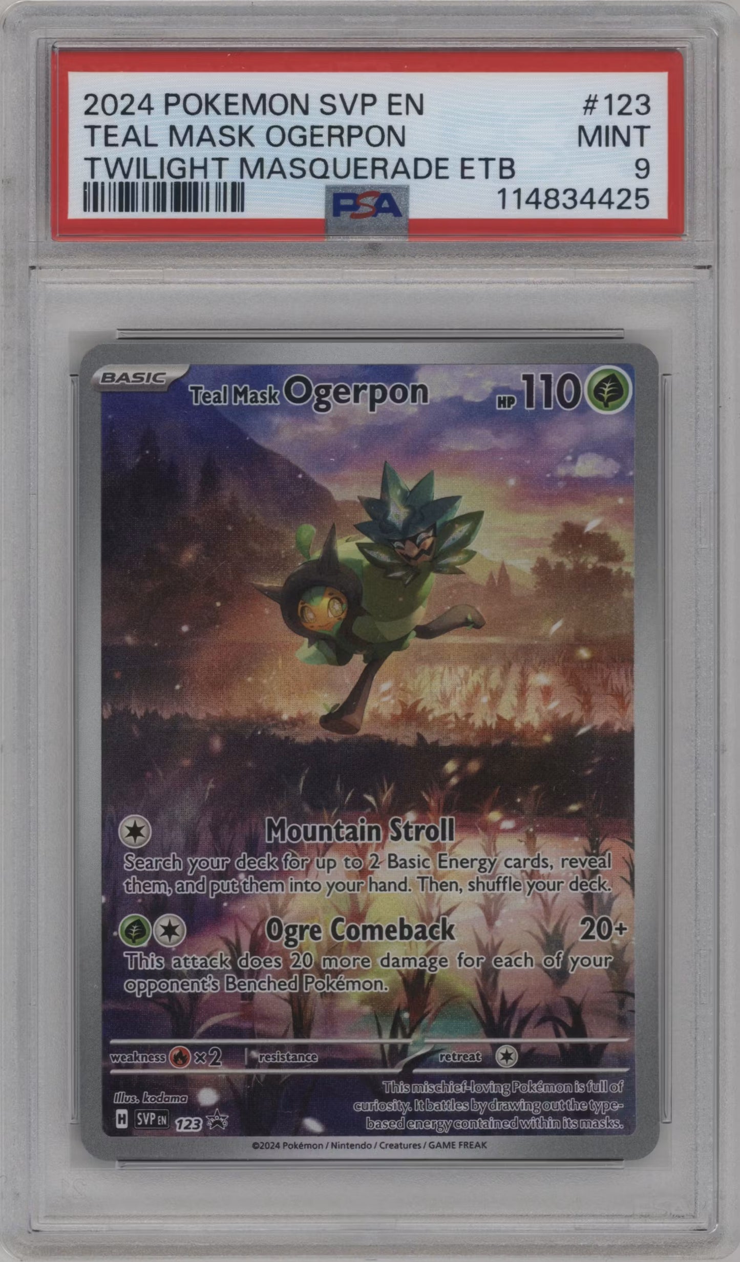 Teal Mask Ogerpon (SVP 123)(GRADED)(PSA)