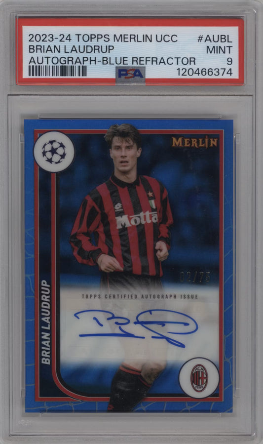 Brian Laudrup Autograph Numbered /75 Topps Merlin (GRADED)(PSA)