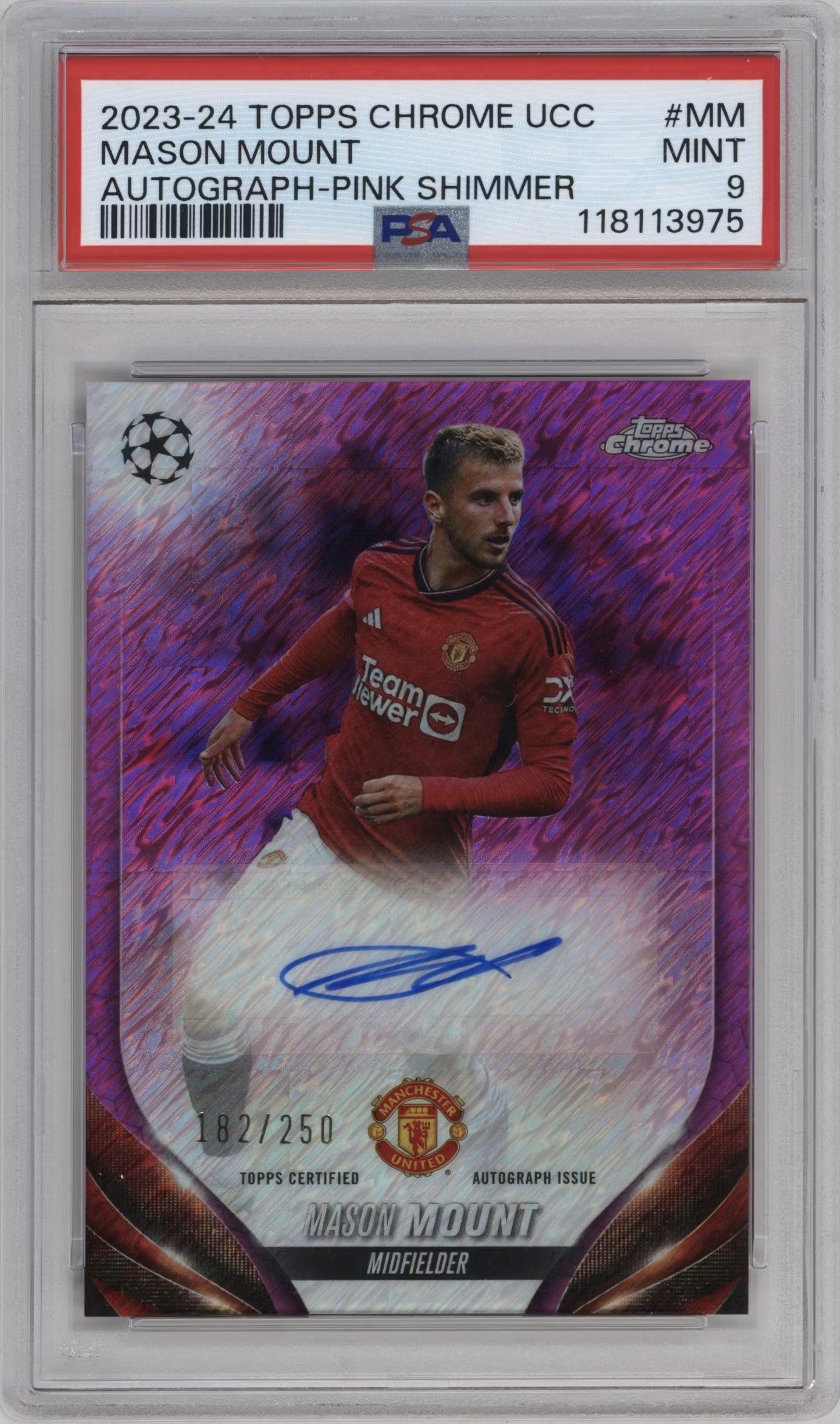Mason Mount Autograph Numbered /250 Topps Chrome (GRADED)(PSA)