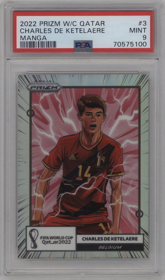 Charles De Ketelaere Manga Case Hit Panini Prizm World Cup Qatar (GRADED)(PSA)