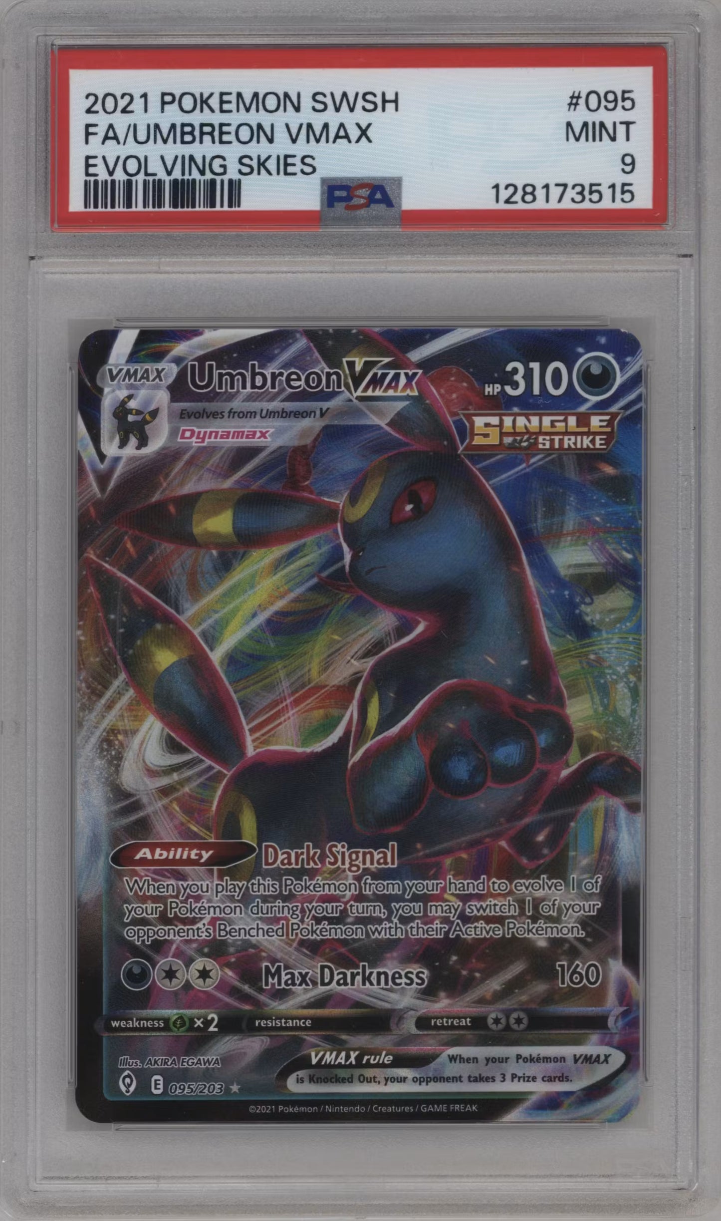 Umbreon VMAX (EVS 095)(GRADED)(PSA)