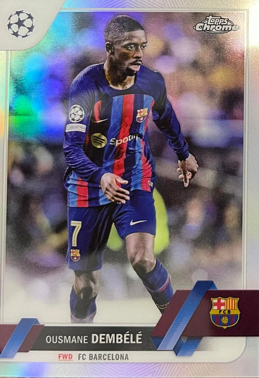 Ousmane Dembele Silver Refractor #98 - FC Barcelona 2022-23 Topps Chrome UEFA UCC