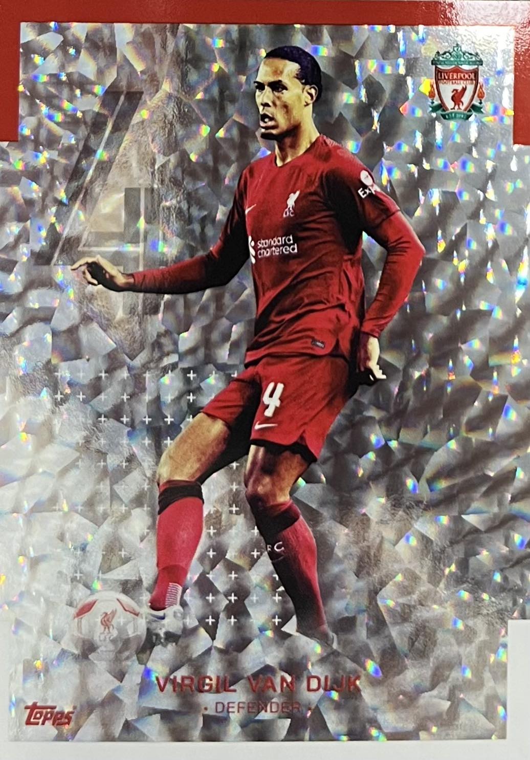 Virgil Van Dijk Icy Foil Topps Liverpool Team Set 2022/23