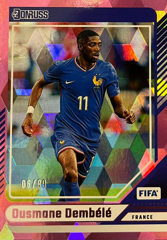 Ousmane Dembele Pink Cubic Parallel Numbered /99 Donruss 2024-25