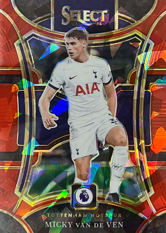 Micky Van De Ven Mezzanine RED CRACKED ICE #187 SP 2023-24 PANINI SELECT