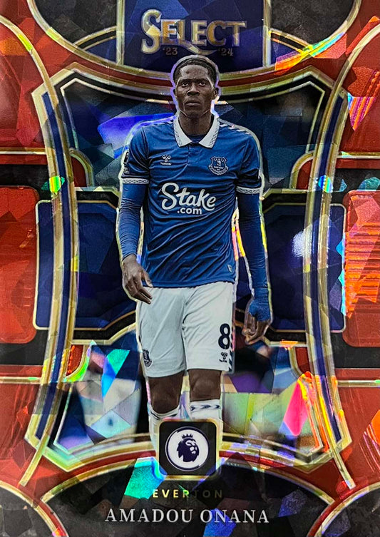 Amadou Onana Premier League Mezzanine Red Ice Prizm #145 2023-24 Panini Select