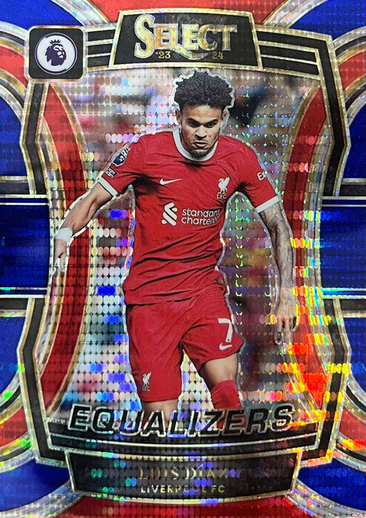 Luis Diaz 2023-24 Select EPL Equalizers #11 Blue Pulsar Prizm Liverpool