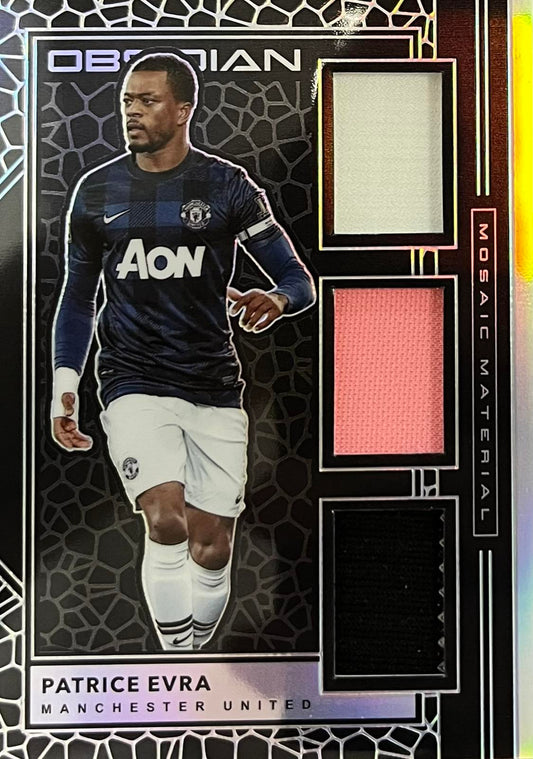 Patrice Evra Match-Worn Relic Numbered /149 Obsidian Mosaic Materials Panini 2019-20