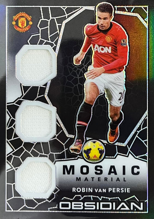 Robin van Persie Triple Player-Worn Patch Numbered /149 Obsidian Mosaic Material