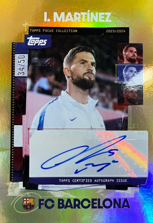 Inigo Martinez Autograph Numbered /50 Topps Barcelona Focus