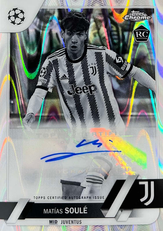 Matias Soule Autograph B&W Raywave Topps Chrome Rookie