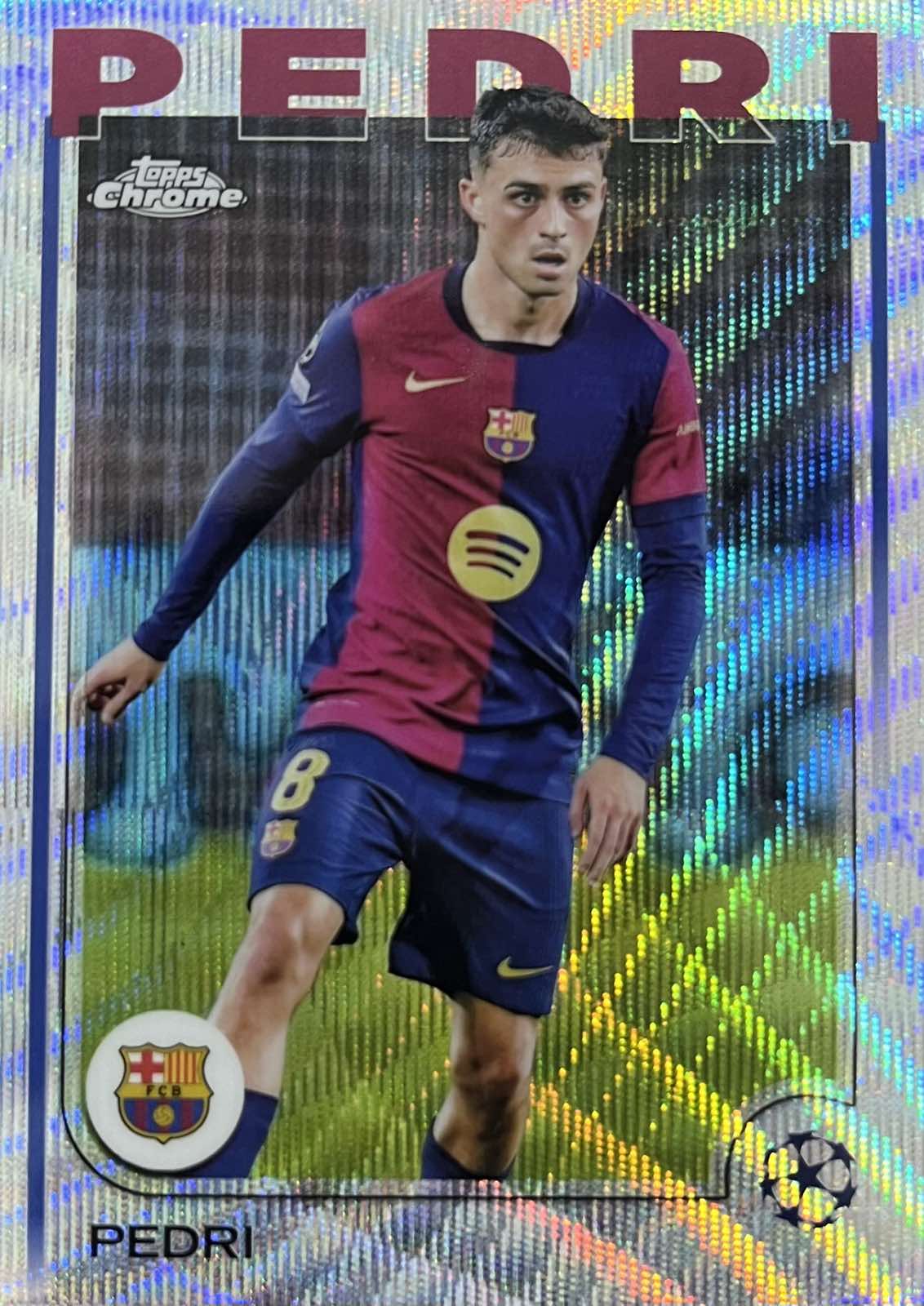 Pedri Wave Refractor Topps Chrome 2024-25