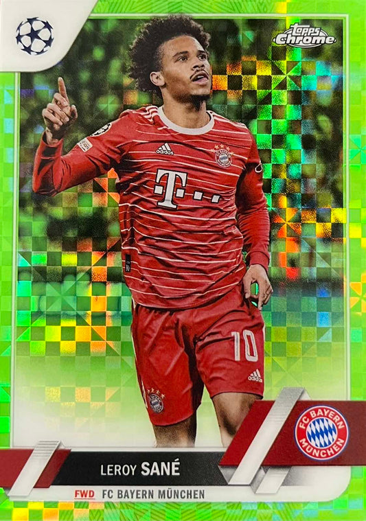 Leroy Sane Neon Green Numbered /399 Topps Chrome