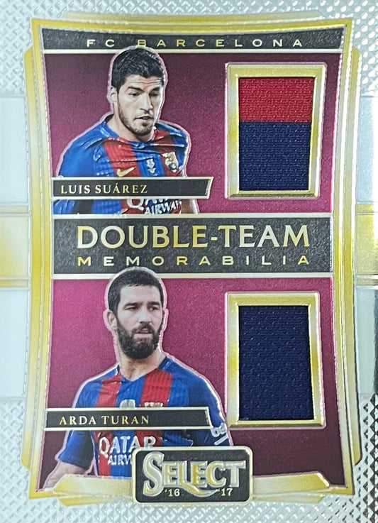 Luis Suarez/ Arda Turan Double Player-Worn Patch Double-Team Memorabilia Select