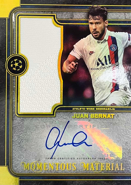 Juan Bernat Autograph Player-Worn Patch Numbered /50 Topps Museum