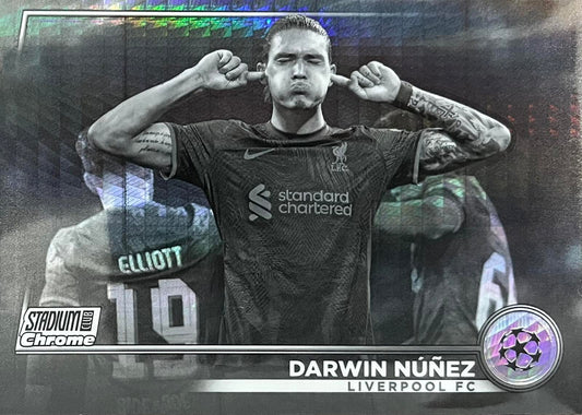 Darwin Nunez Black/White Numbered /350 Topps Stadium Club 2022-23
