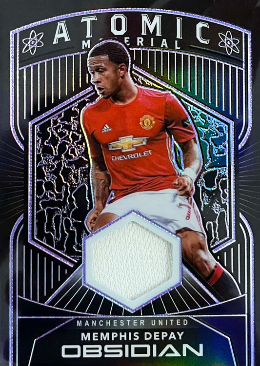 Memphis Depay Player-Worn Patch Numbered /75 Obsidian Atomic Materials