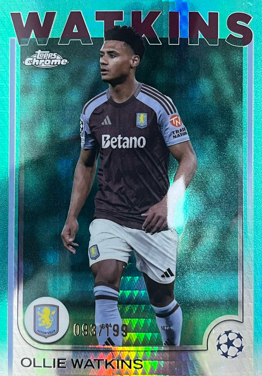 Ollie Watkins Aqua Numbered /199 Topps Chrome