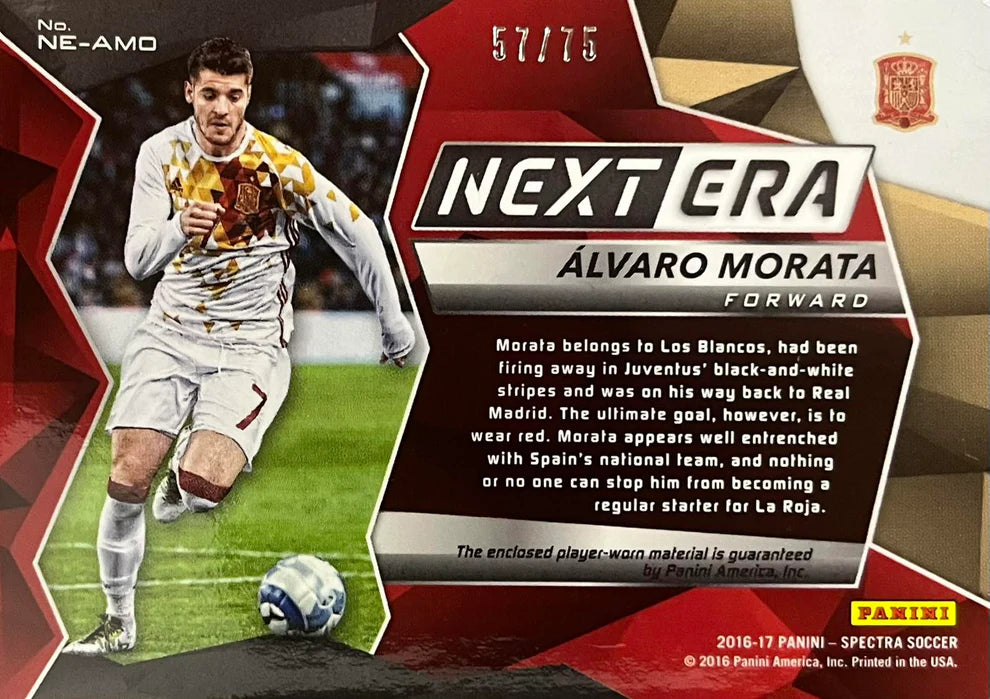 Alvaro Morata Player-Worn Patch Numbered /75 Spectra Next Era