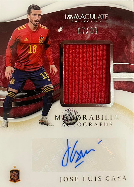 Jose Luis Gaya Player-Worn Patch Autograph Numbered /99 Immaculate