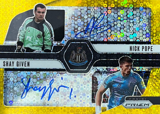 Shay Given / Nick Pope Dual Autograph Gold Numbered /10 Prizm EPL Breakaway