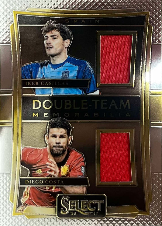 Iker Casillas / Diego Costa Double Player-Worn Patch Select Double Team Memorabilia 2016-17