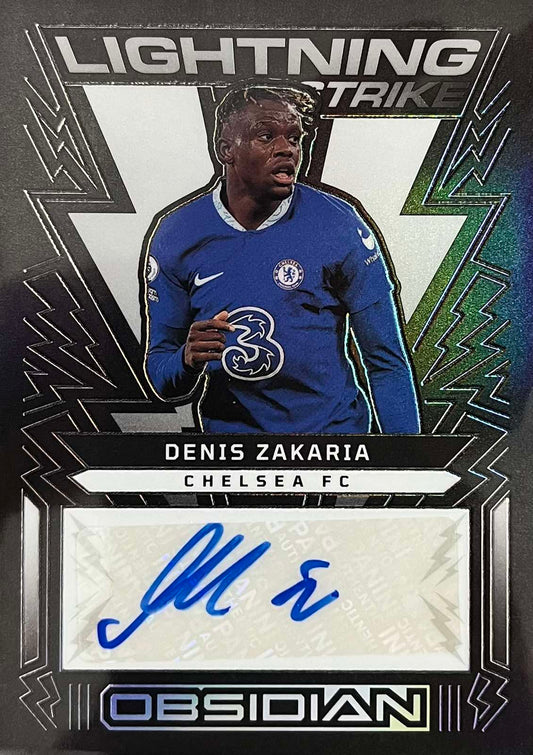 Denis Zakaria Autograph Numbered /199 Obsidian Lightning Strike