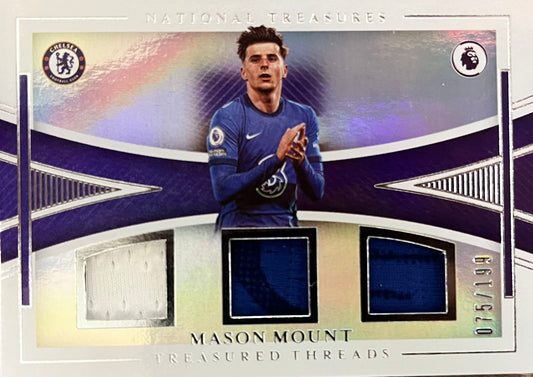 Mason Mount Triple Match-Worn Patch Numbered /199 National Treasures
