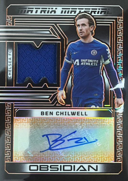 Ben Chilwell Patch Autograph Numbered /99 Obsidian Matrix Material
