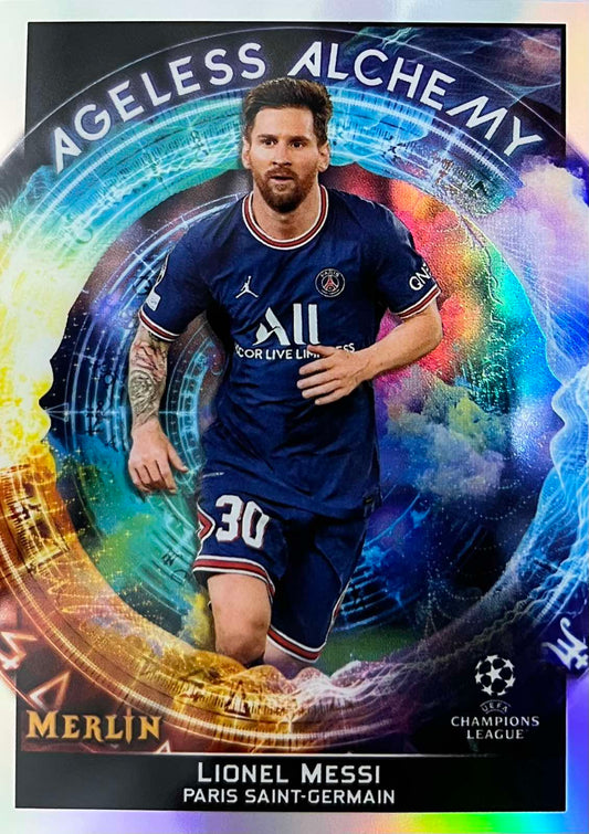 Lionel Messi 2021-22 Topps Merlin Chrome Ageless Alchemy Refractor #AA-1