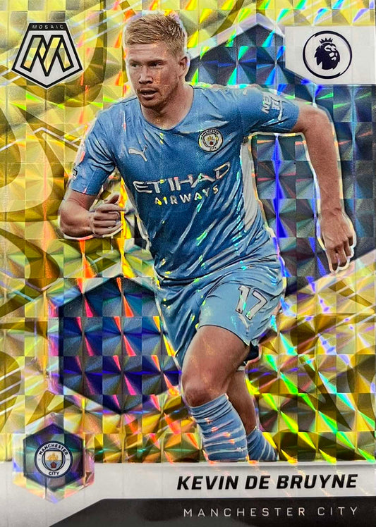Kevin De Bruyne #16 2021-22 Panini Mosaic Premier League Gold Reactive Prizm