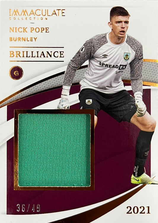 Nick Pope Match-Worn Patch Numbered /49 Panini Immaculate