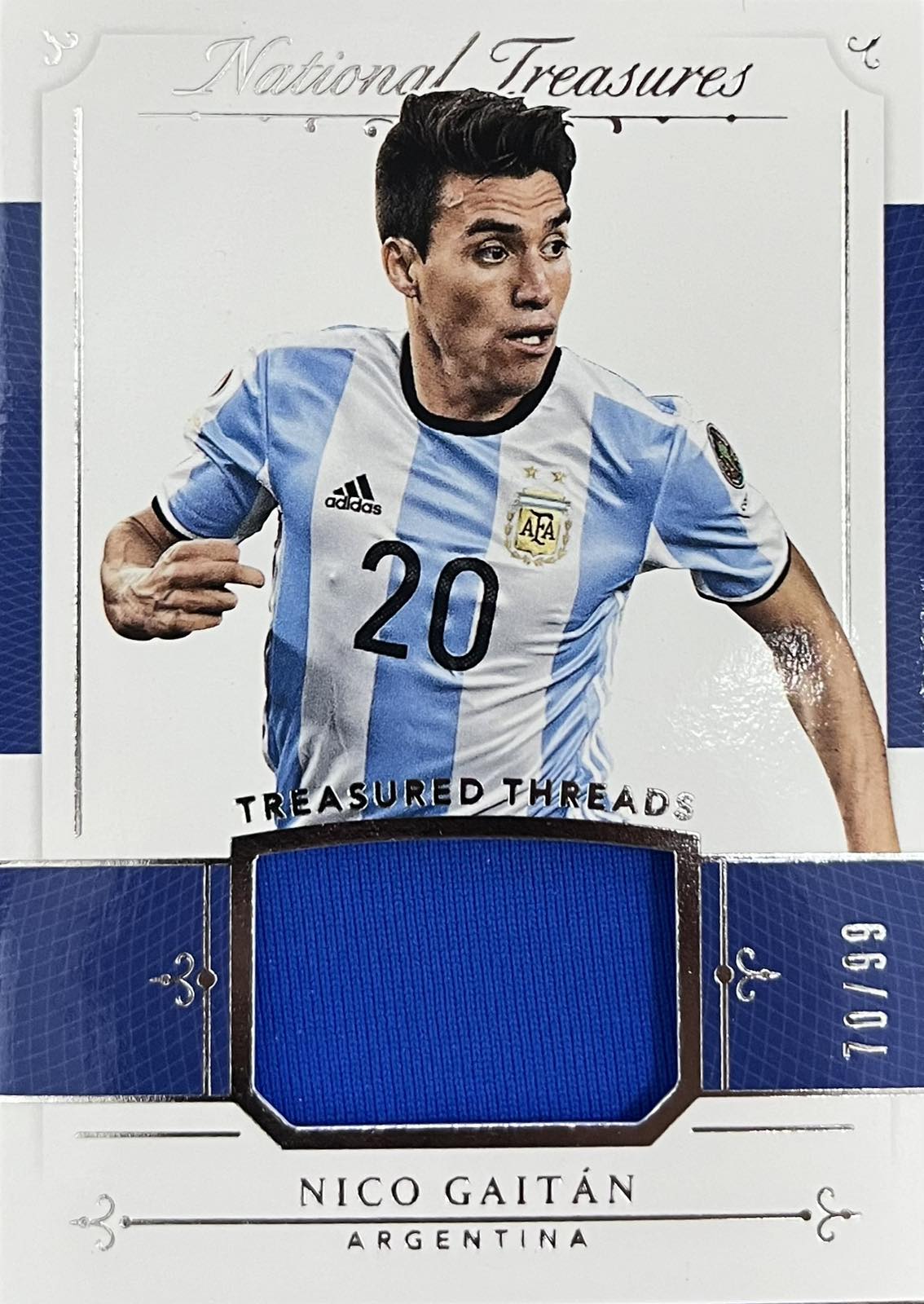 Nico Gaitan Match-Worn Patch Numbered /99 National Treasures