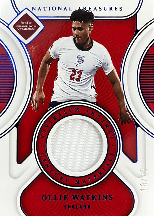 Ollie Watkins Player-Worn Patch Numbered /49 National Treasures