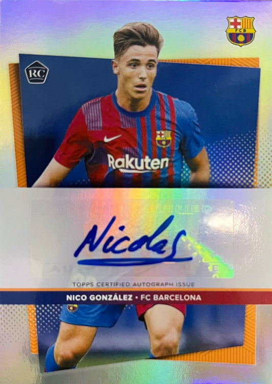 Nico Gonzalez Rookie Autograph Numbered /25 Topps Barcelona Team Set