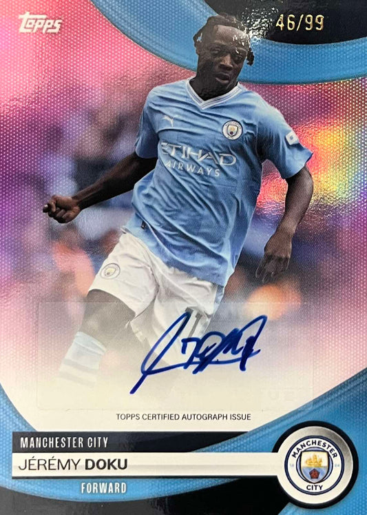 Jeremy Doku Autograph Numbered /99 Topps Team Set