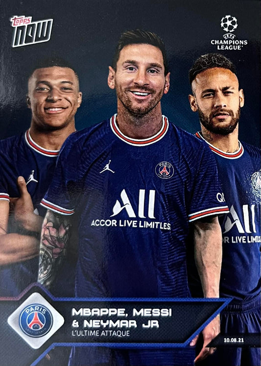 Kylian Mbappe, Lionel Messi and Neymar Jr Topps Now