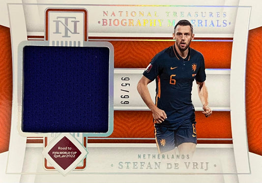 Stefan De Vrij Player-Worn Patch Numbered /99 National Treasures
