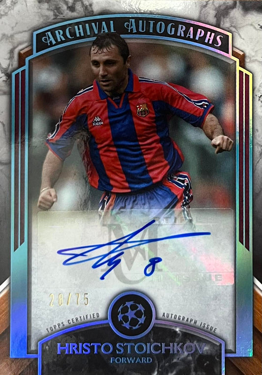 Hristo Stoichkov Autograph Numbered /75 Topps Museum