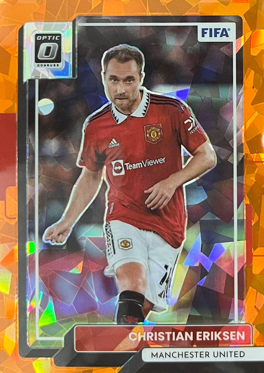 Christian Eriksen Orange Cracked Ice Donruss Optic