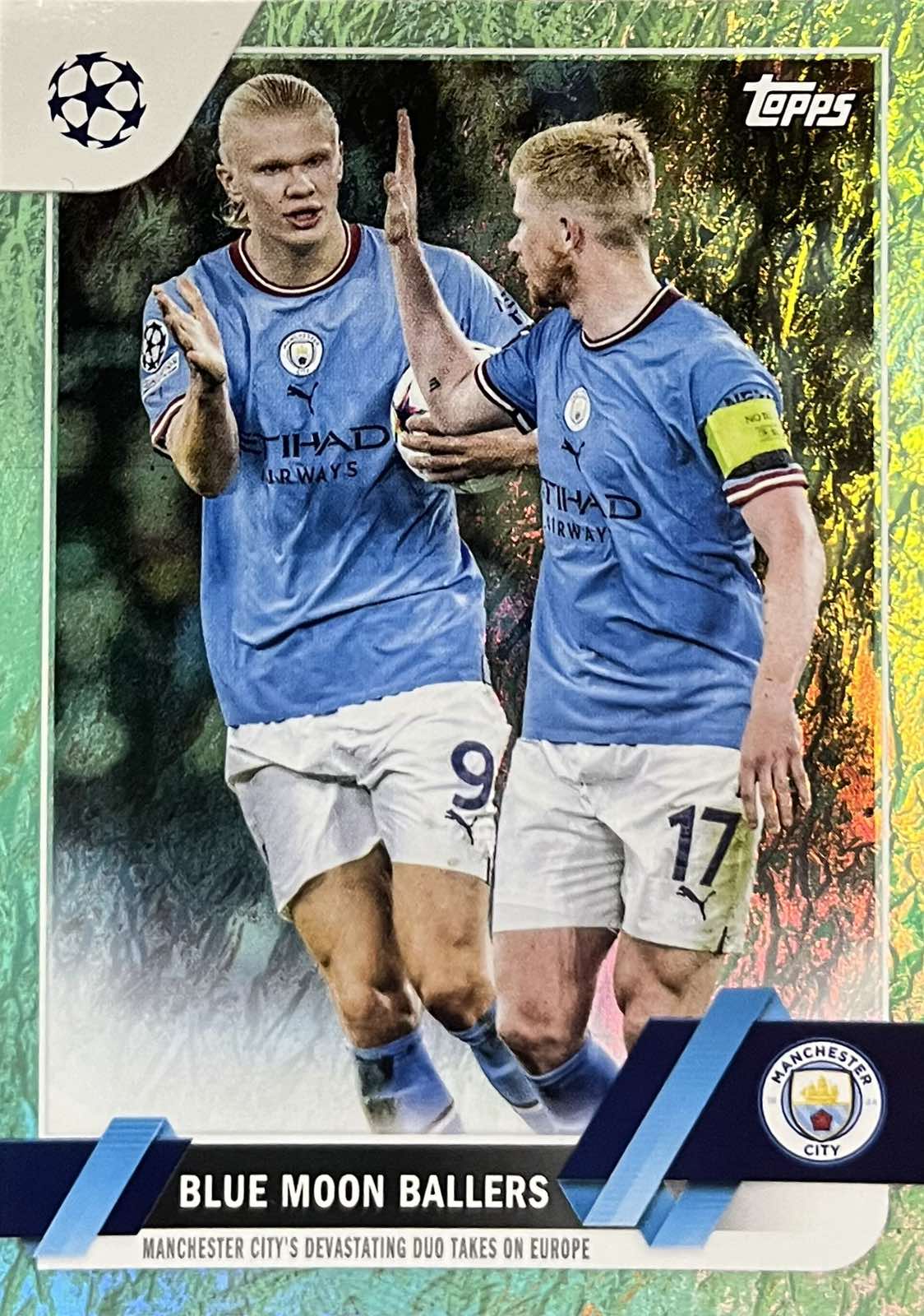 Haaland/ De Bruyne Blue Moon Ballers Topps Manchester City