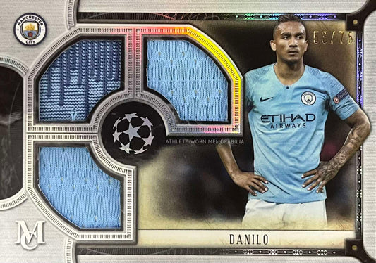 Danilo Triple Player-Worn Patch Numbered /75 Manchester City Museum