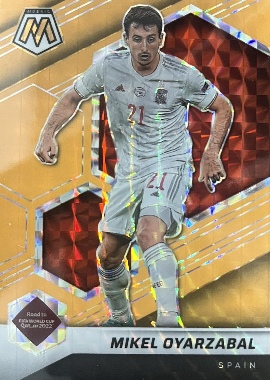 Mikel Oyarzabal Orange Mosaic Prizm World Cup Qatar