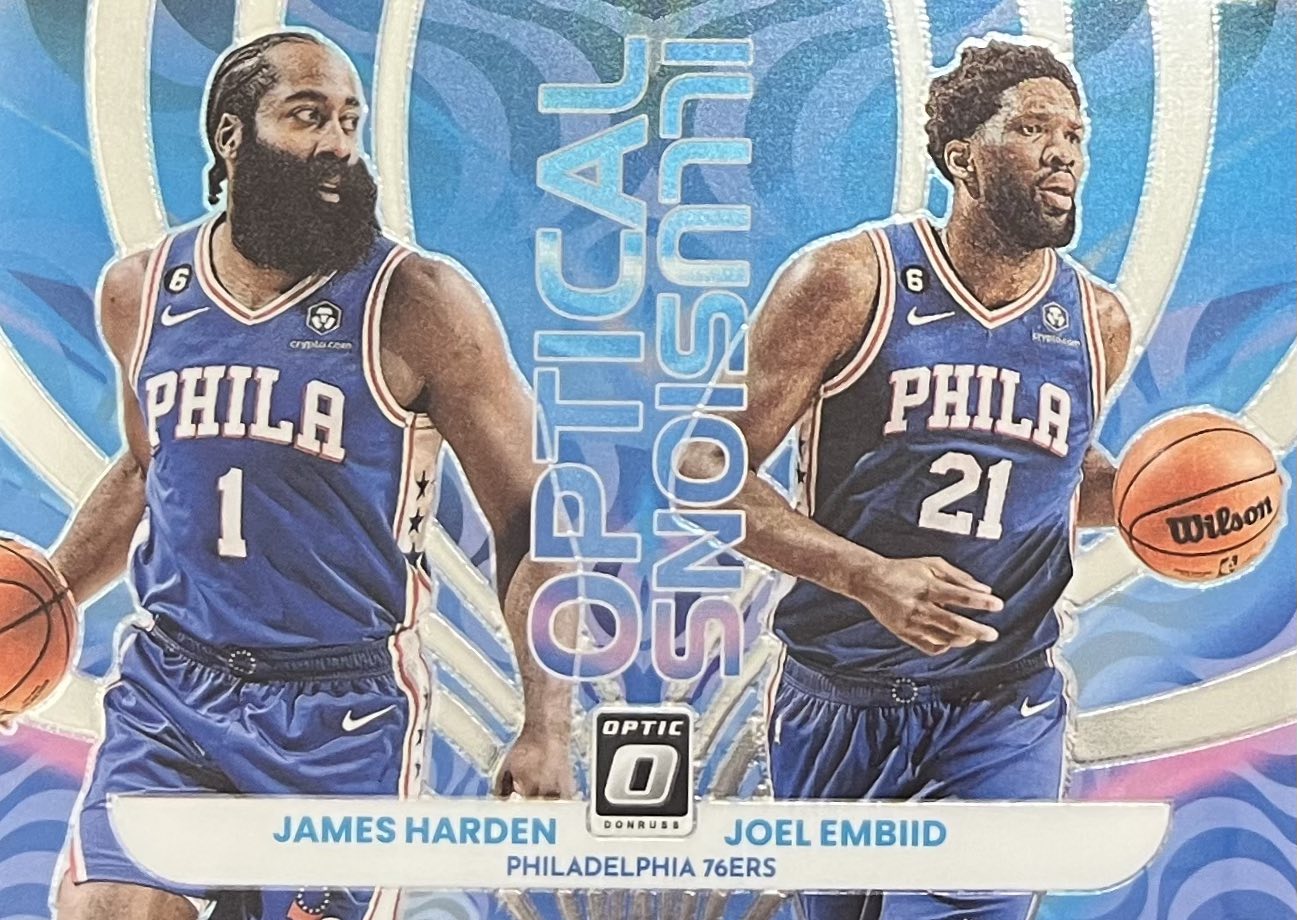 James Harden / Joel Embiid Optical Illusions Donruss Optic